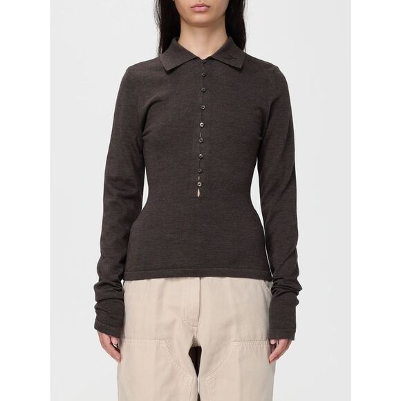JACQUEMUS Sweaters - Jacquemus Polo Shirt Woman Brown